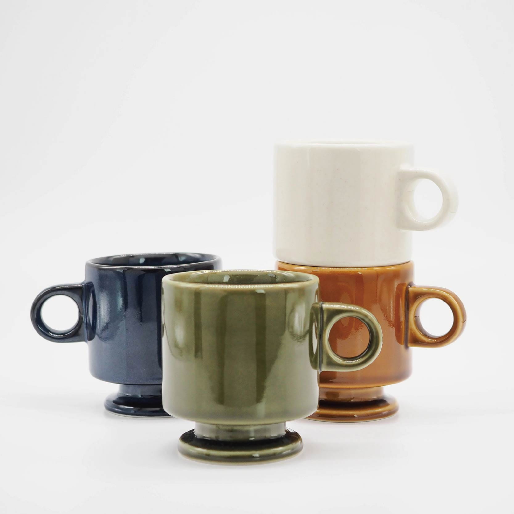 日本製 美濃燒 咖啡杯 好收納 可疊放 素色 好看 質感 餐具 器皿 日本器皿